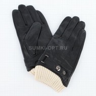 Перчатки P.Avanti blk кожа текстиль муж